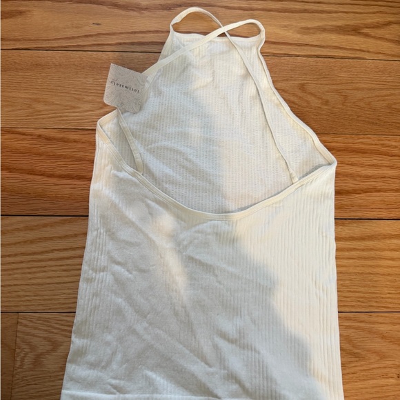 White Ribbed Halter Top - Picture 2 of 3